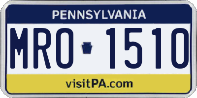 PA license plate MRO1510