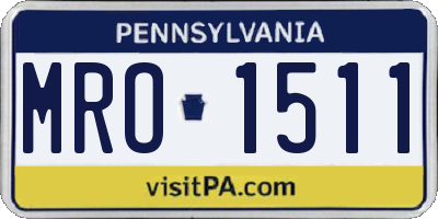 PA license plate MRO1511