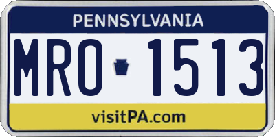 PA license plate MRO1513