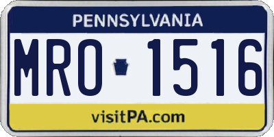 PA license plate MRO1516