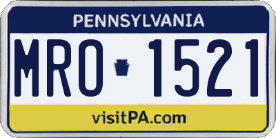 PA license plate MRO1521