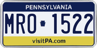 PA license plate MRO1522