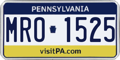 PA license plate MRO1525