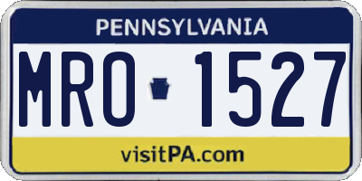 PA license plate MRO1527