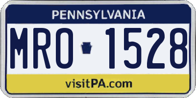 PA license plate MRO1528