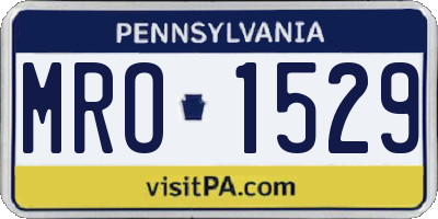 PA license plate MRO1529