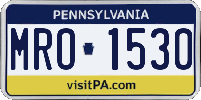 PA license plate MRO1530