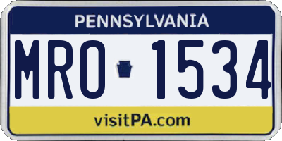 PA license plate MRO1534
