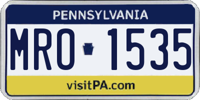 PA license plate MRO1535