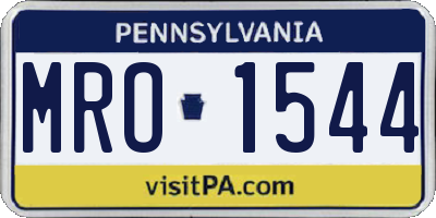 PA license plate MRO1544