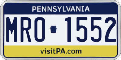 PA license plate MRO1552