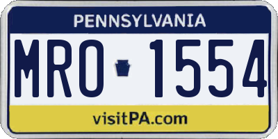 PA license plate MRO1554