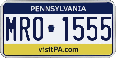 PA license plate MRO1555