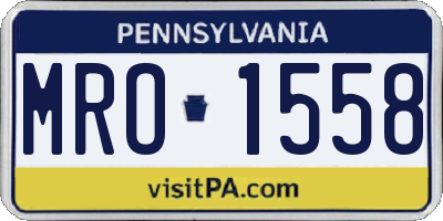 PA license plate MRO1558