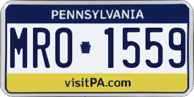 PA license plate MRO1559