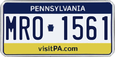 PA license plate MRO1561