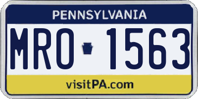 PA license plate MRO1563