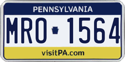 PA license plate MRO1564