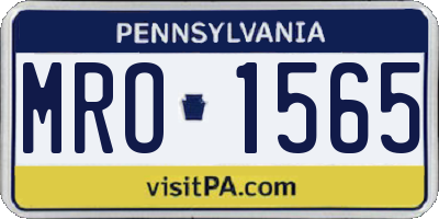 PA license plate MRO1565