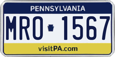 PA license plate MRO1567