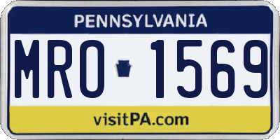 PA license plate MRO1569