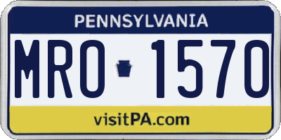 PA license plate MRO1570