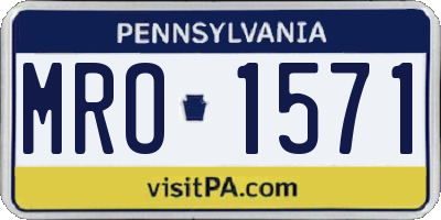 PA license plate MRO1571