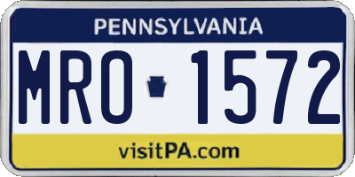 PA license plate MRO1572