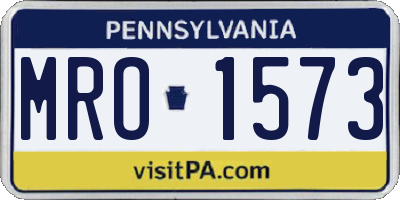 PA license plate MRO1573
