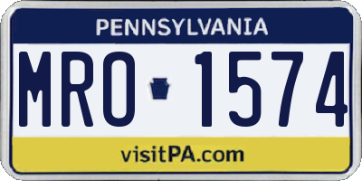 PA license plate MRO1574