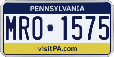 PA license plate MRO1575
