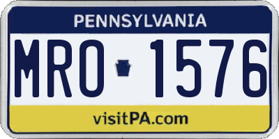 PA license plate MRO1576