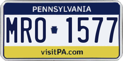 PA license plate MRO1577