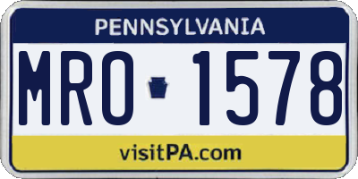 PA license plate MRO1578