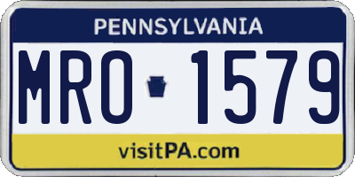 PA license plate MRO1579