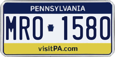 PA license plate MRO1580