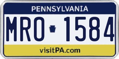 PA license plate MRO1584