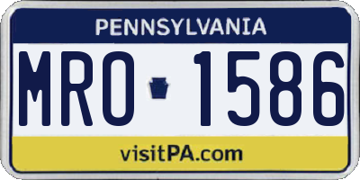 PA license plate MRO1586