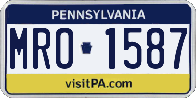 PA license plate MRO1587