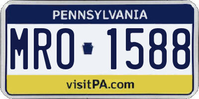 PA license plate MRO1588