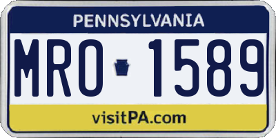 PA license plate MRO1589