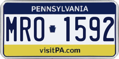PA license plate MRO1592