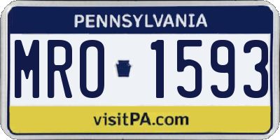 PA license plate MRO1593