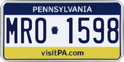 PA license plate MRO1598