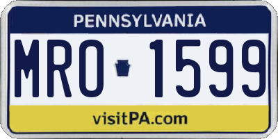 PA license plate MRO1599