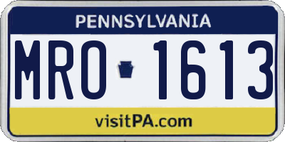 PA license plate MRO1613