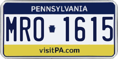 PA license plate MRO1615