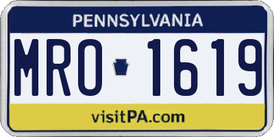 PA license plate MRO1619
