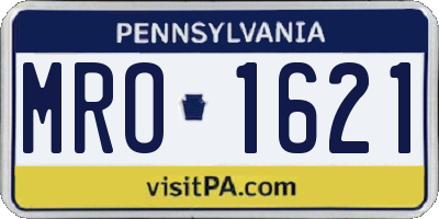 PA license plate MRO1621