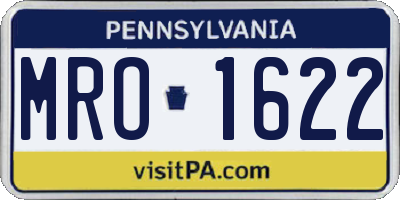 PA license plate MRO1622